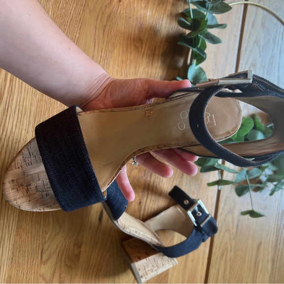 Franco Sarto ‘Melody’ Denim Cork Block Heels | Women’s Size 8M - Picture 2 of 7